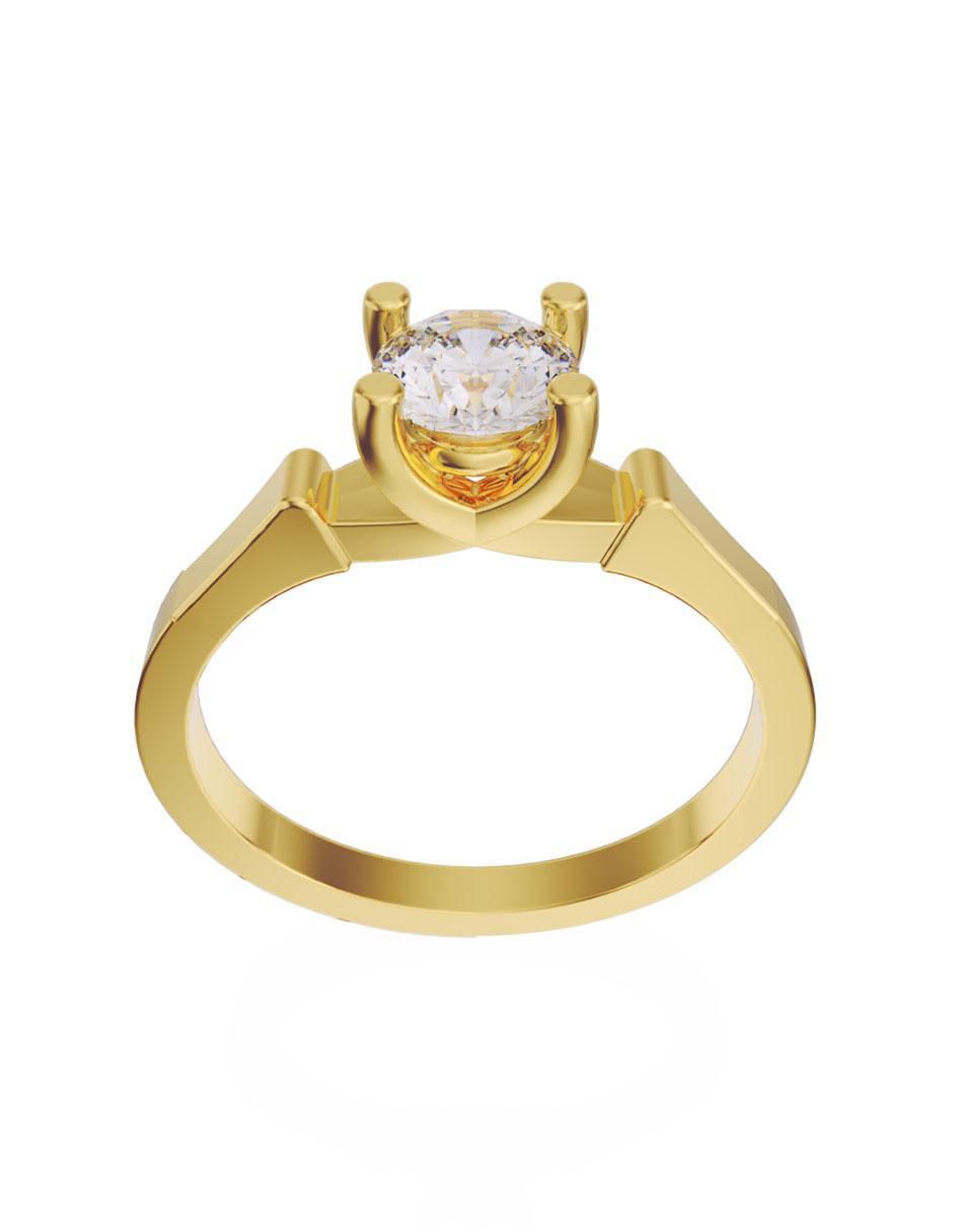 Anillo de compromiso de oro 14 k diamante 2