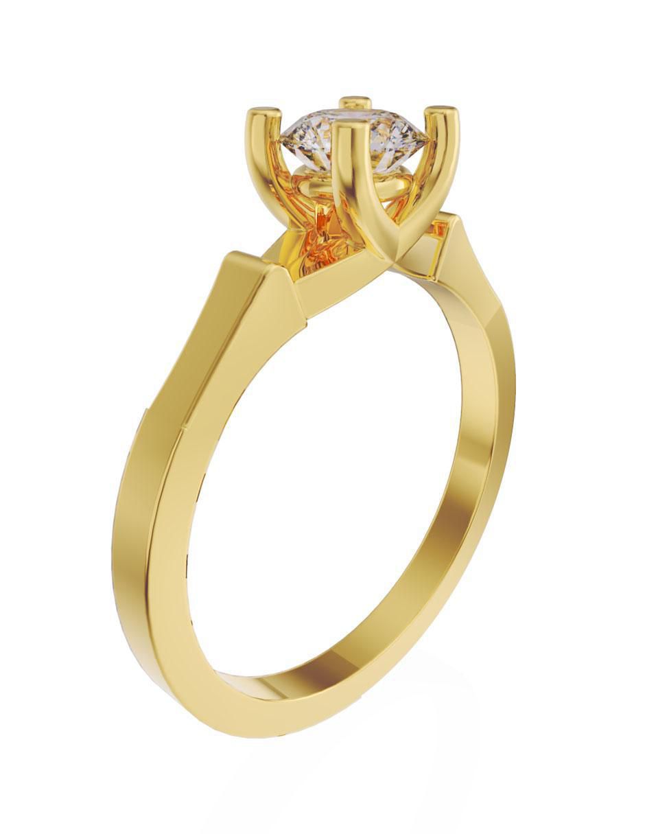 Anillo de compromiso de oro 14 k diamante 3