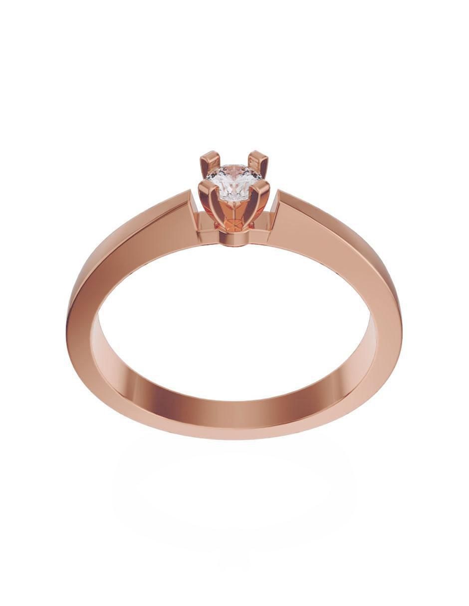 Anillo de compromiso de oro 14 k diamante 2