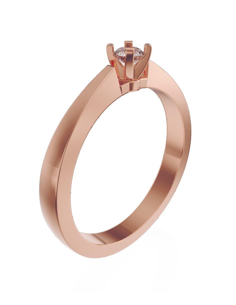 Anillo de compromiso de oro 14 k diamante 3