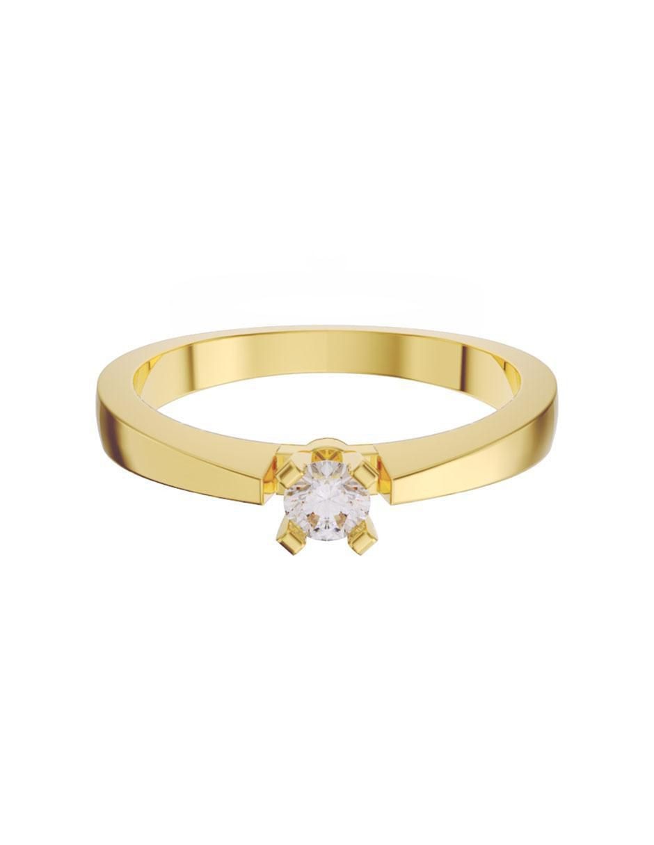 Anillo de compromiso de oro 14 k diamante