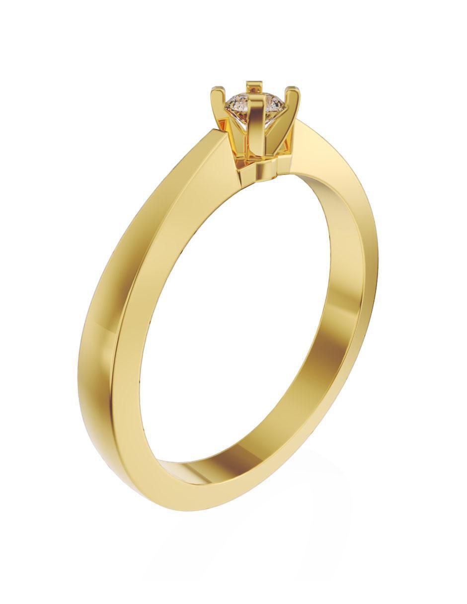 Anillo de compromiso de oro 14 k Fonelli diamante