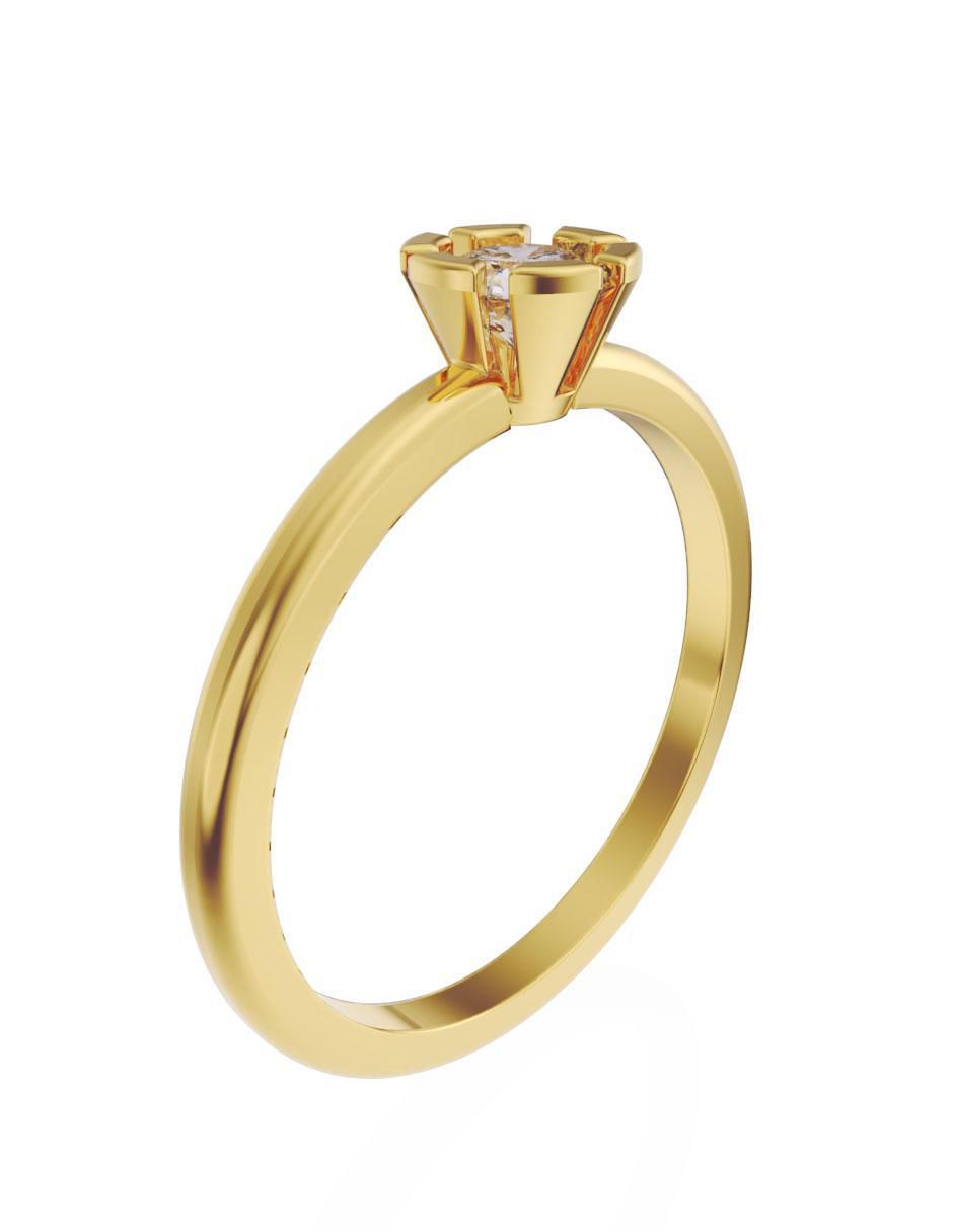 Anillo de compromiso de oro 14 k Fonelli diamante