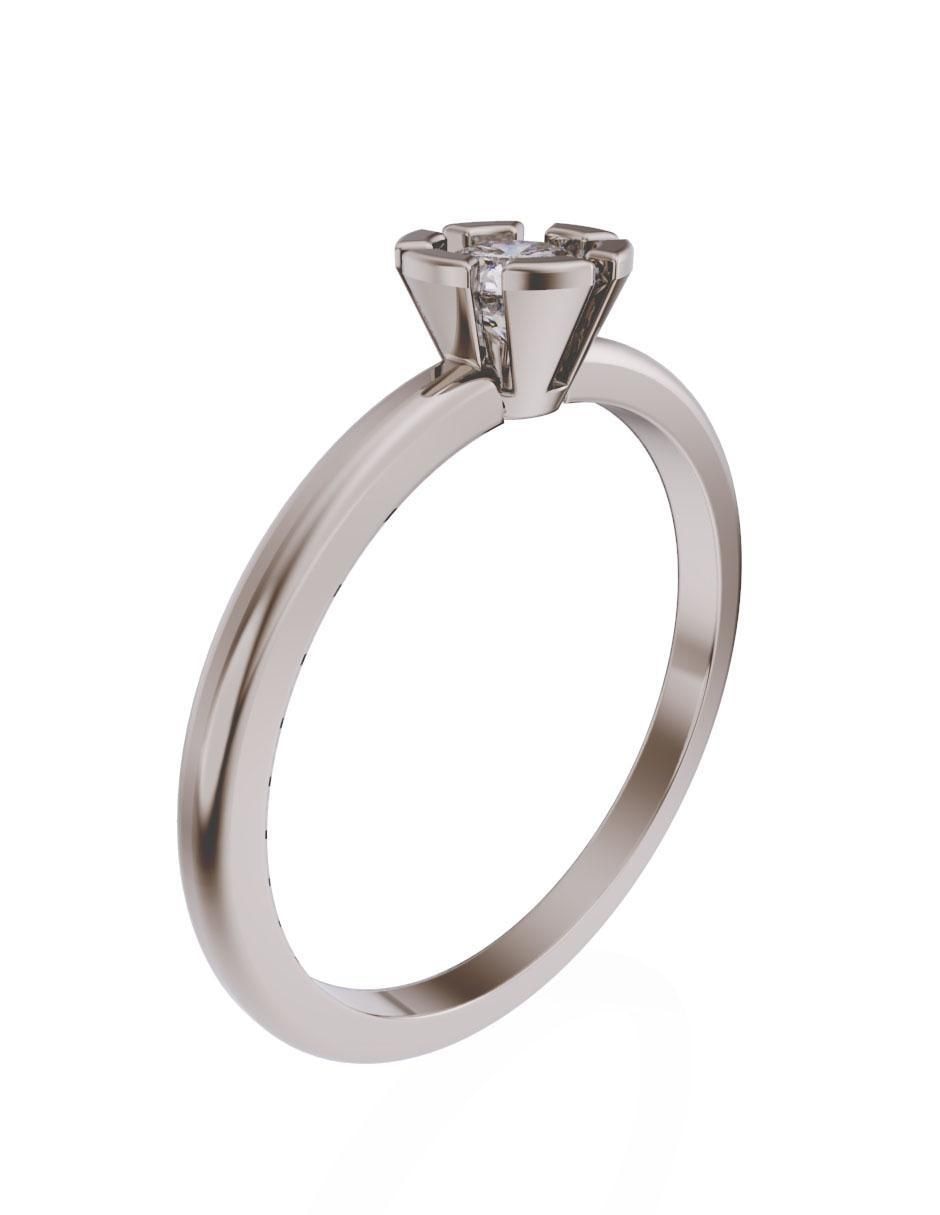 Anillo de compromiso de oro 14 k diamante 3