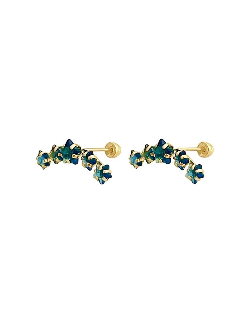 Broqueles de estrella de oro zirconia 2