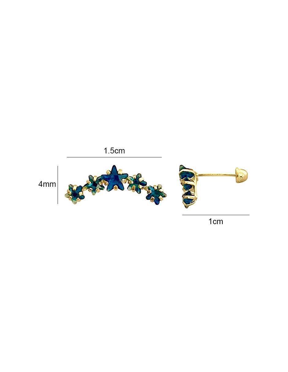 Broqueles de estrella de oro zirconia 5