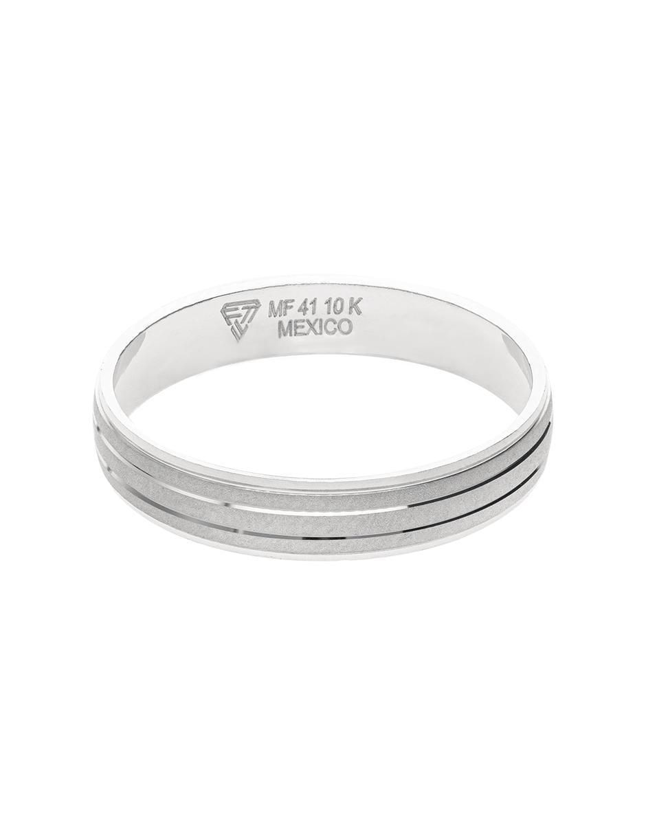 Anillo de compromiso de oro blanco 10 K Alianza