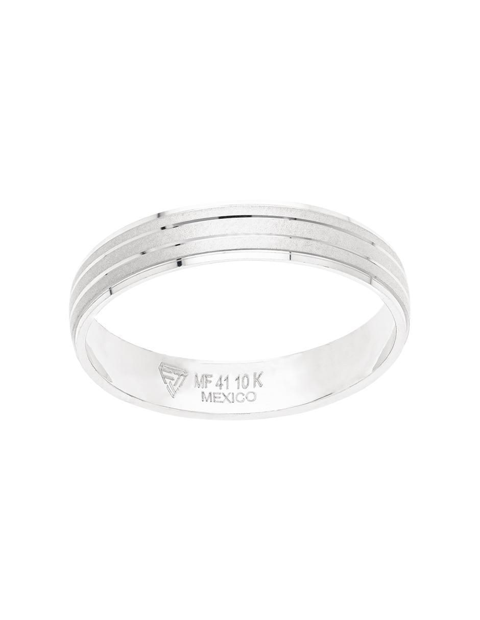 Anillo de compromiso de oro blanco 10 K Alianza 3