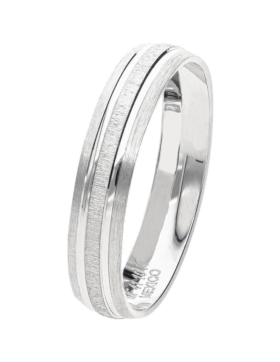 Anillo de compromiso de oro blanco 10 K 2