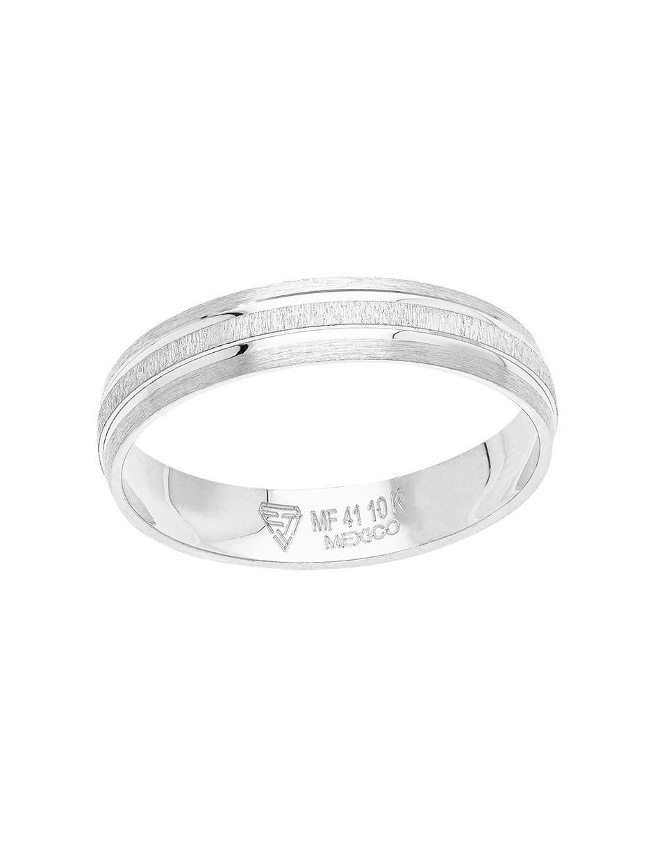 Anillo de compromiso de oro blanco 10 K 3