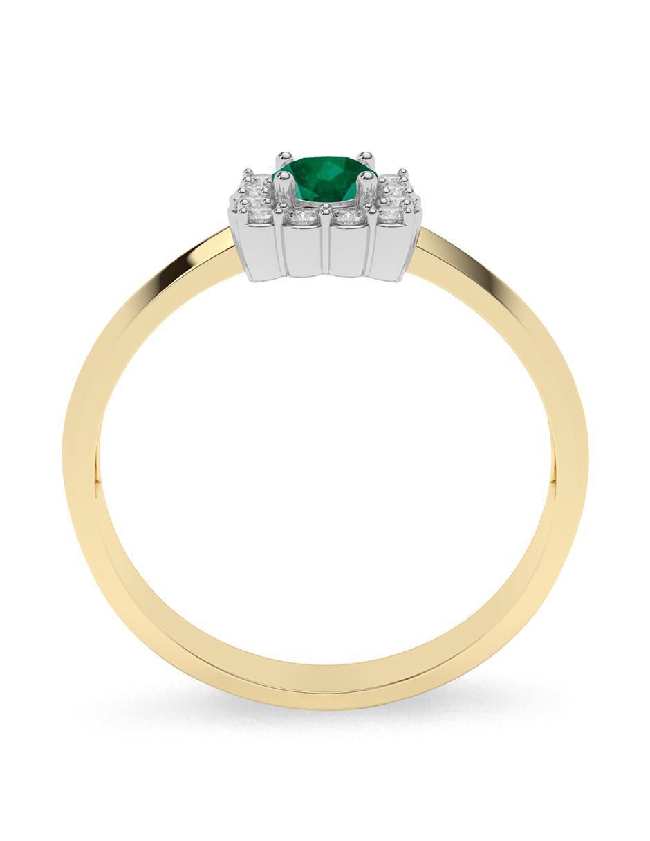 Anillo de compromiso "de" oro 14 k amelie joyas sin colección esmeralda