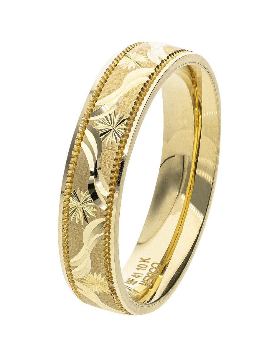 Anillo de compromiso de oro amarillo 10 k 2