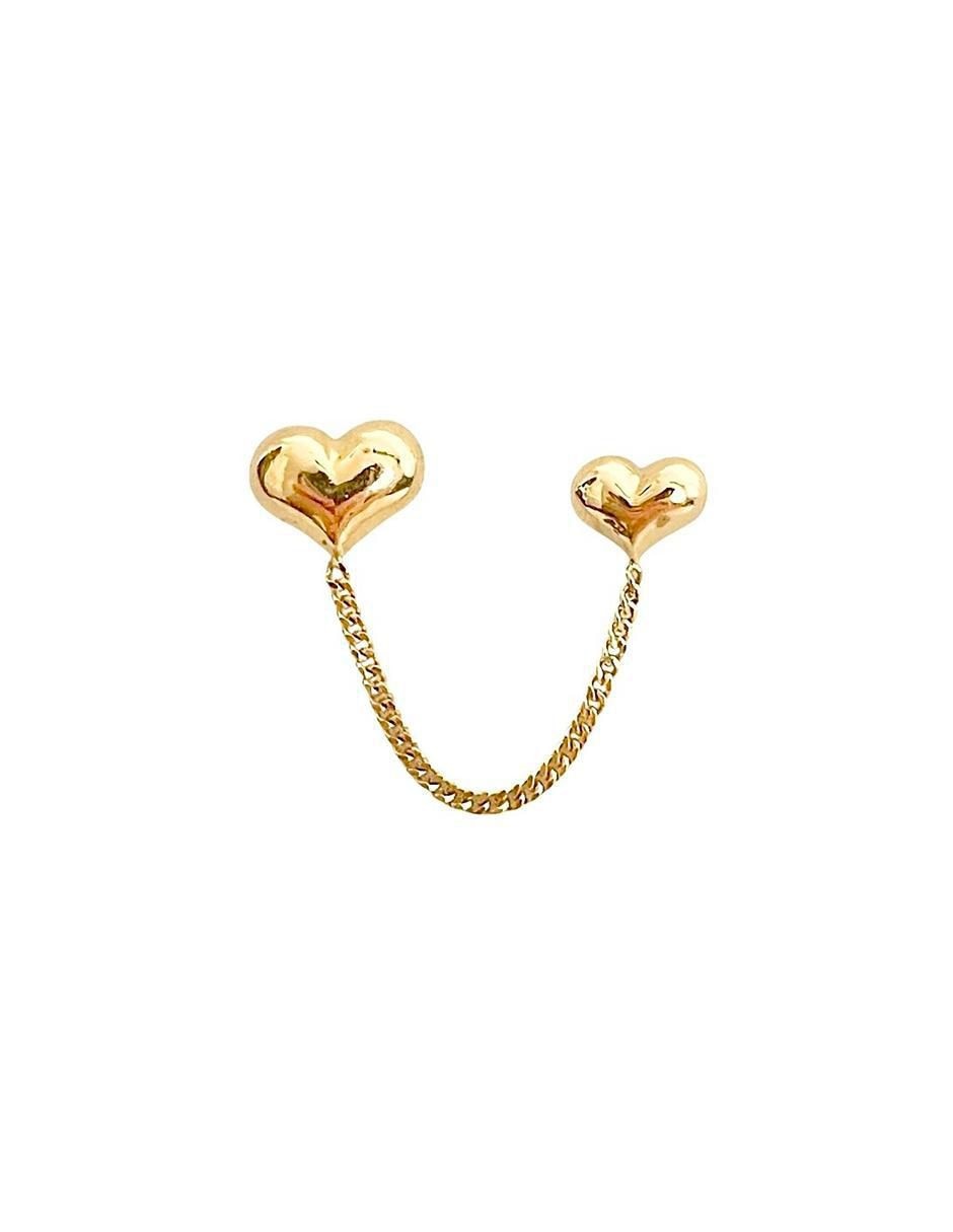Piercing de corazón de oro 10 K con acabado liso