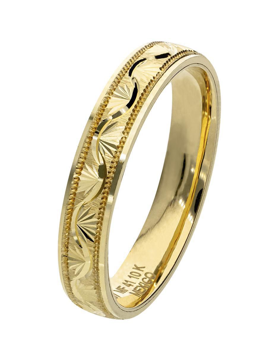 Anillo de compromiso de oro amarillo 10 k 2
