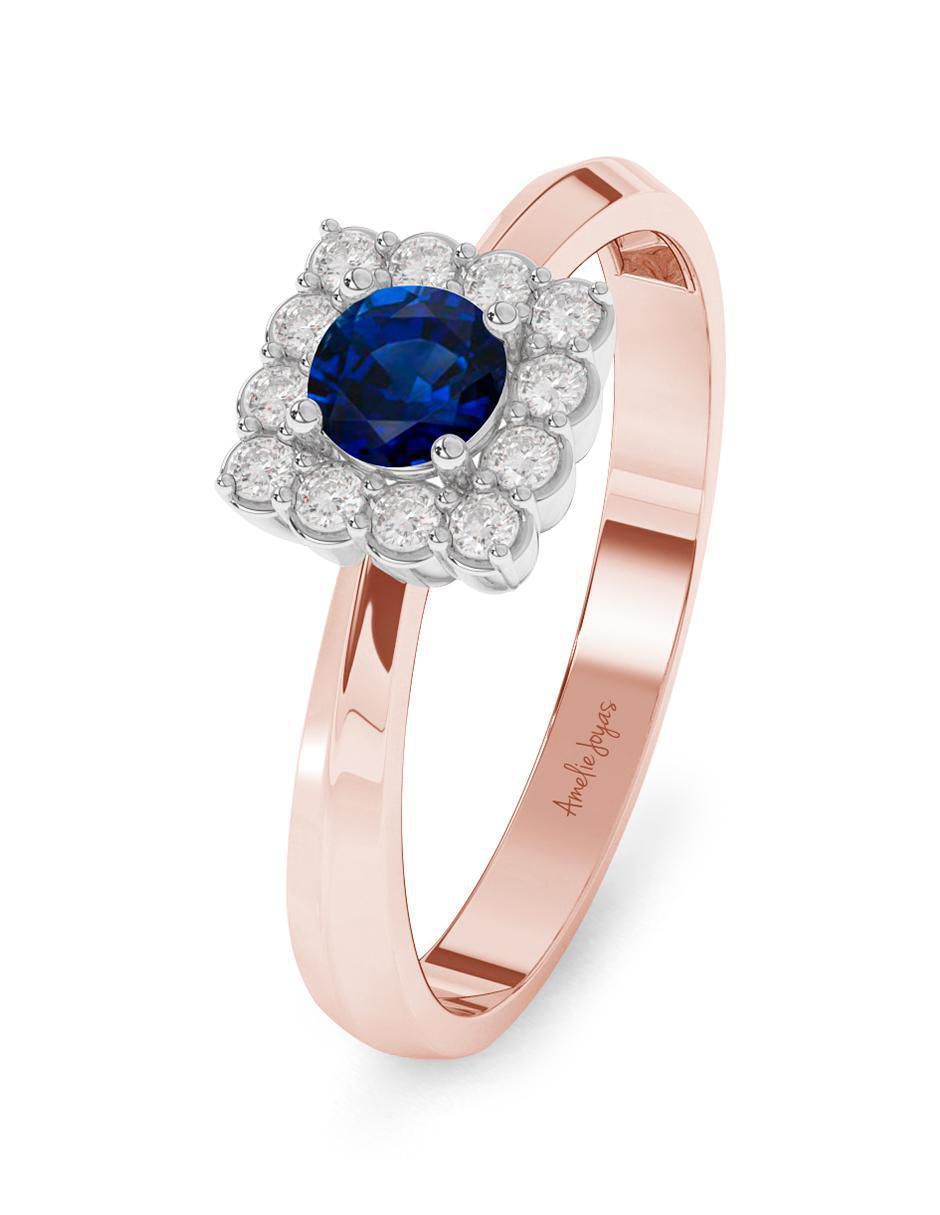 Anillo de compromiso de oro 14 k zafiro 2
