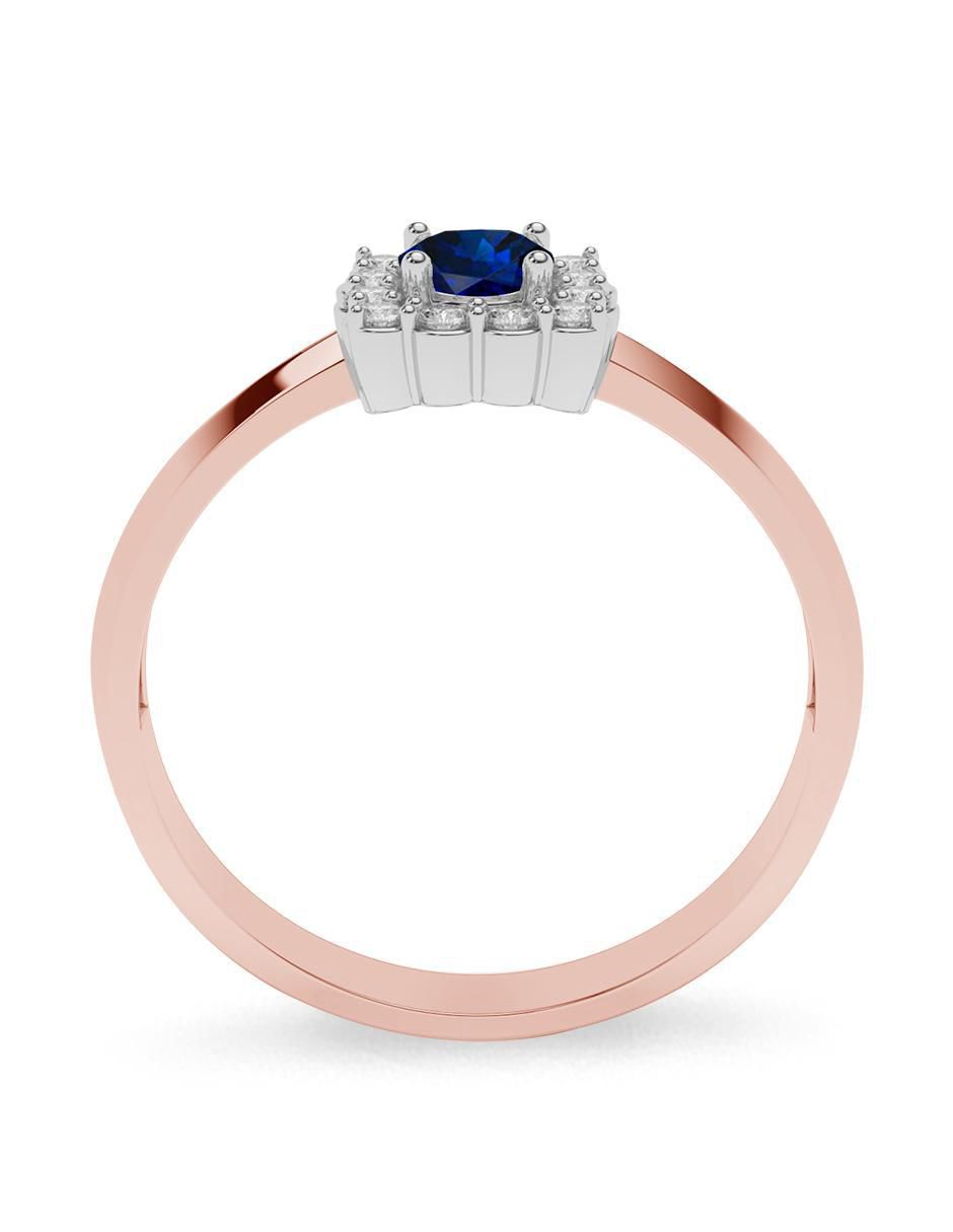 Anillo de compromiso de oro 14 k zafiro 3