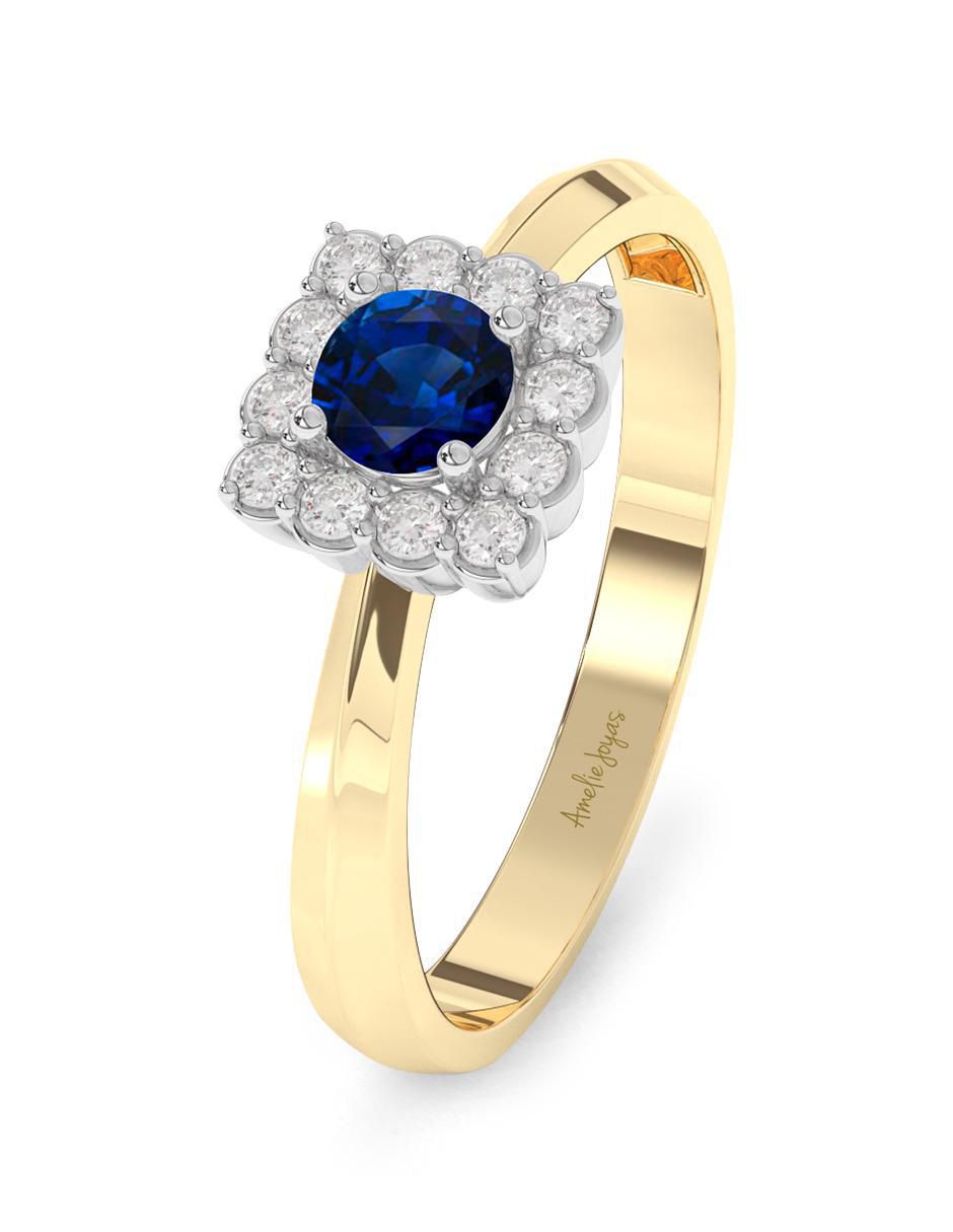 Anillo de compromiso "de" oro 14 k amelie joyas sin colección zafiro