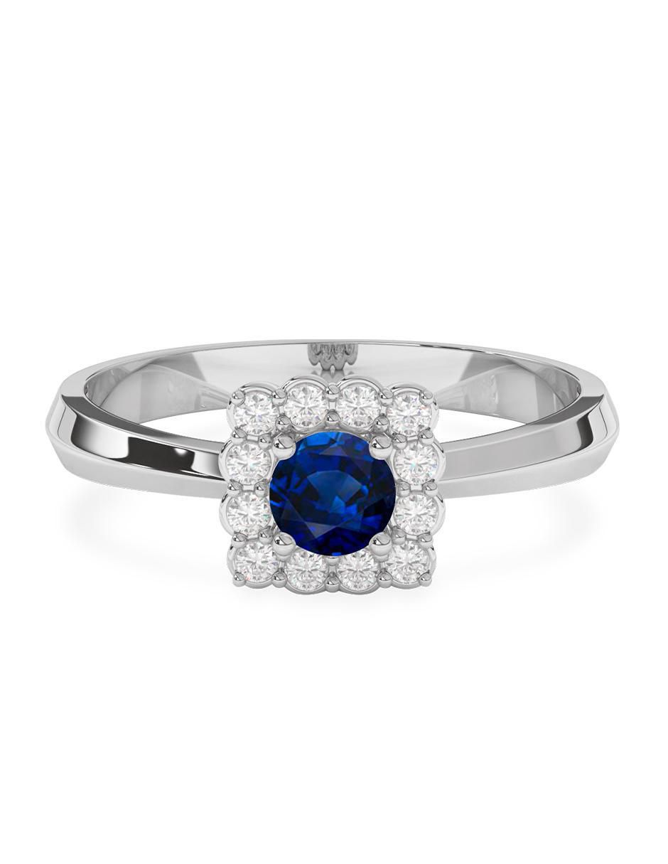 Anillo de compromiso de oro 14 k zafiro