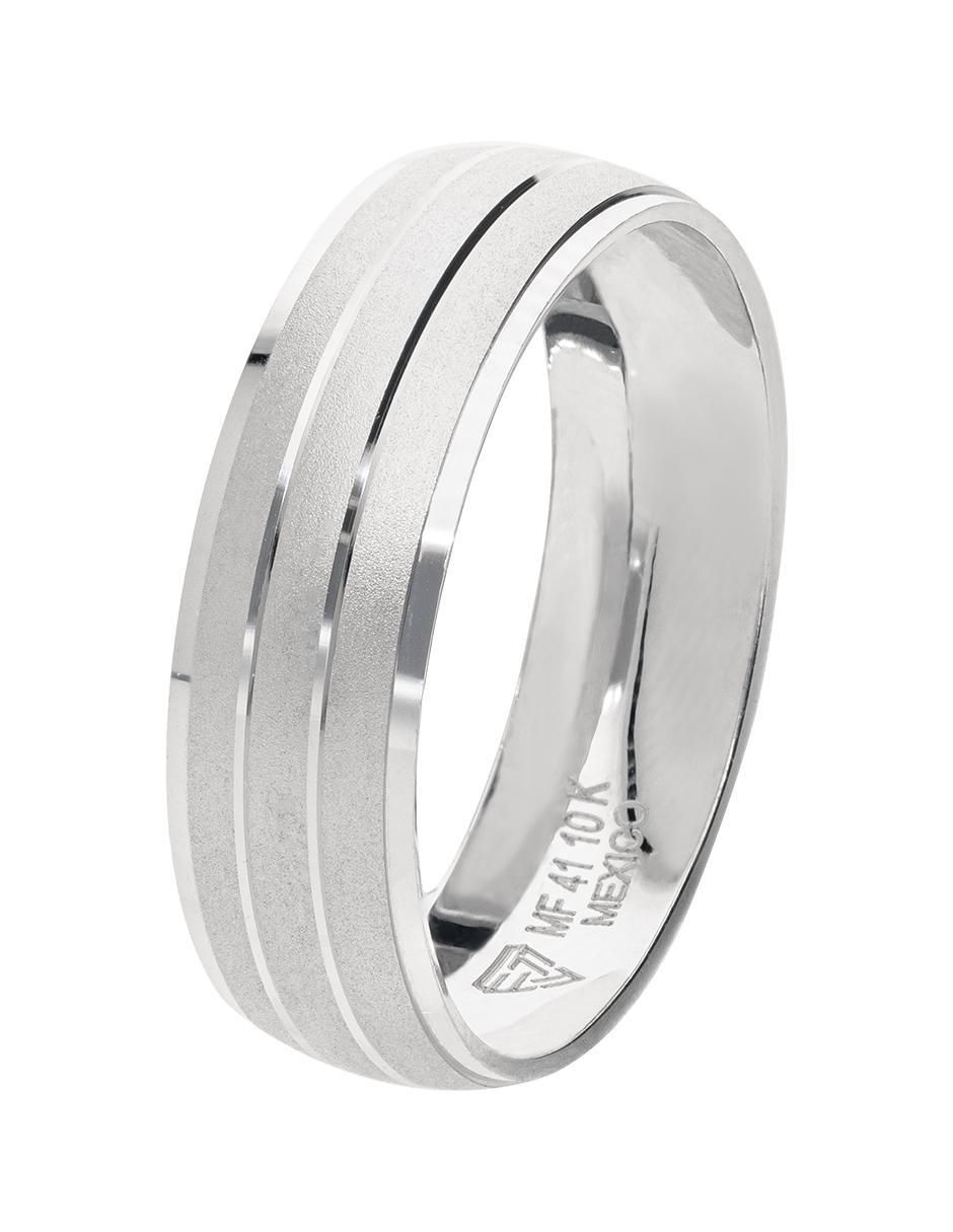 Anillo de compromiso de oro blanco 10 k Alianza 2