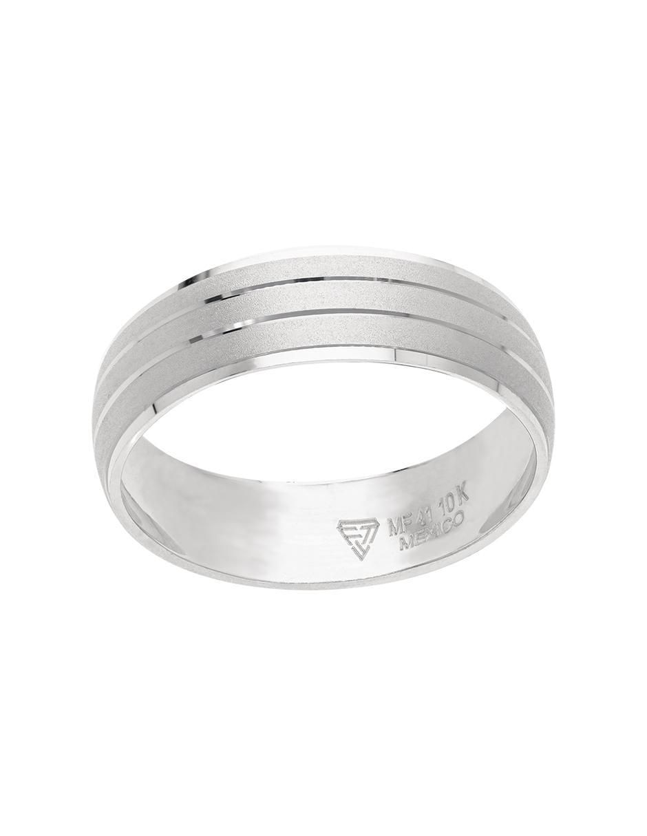 Anillo de compromiso de oro blanco 10 k Alianza 3