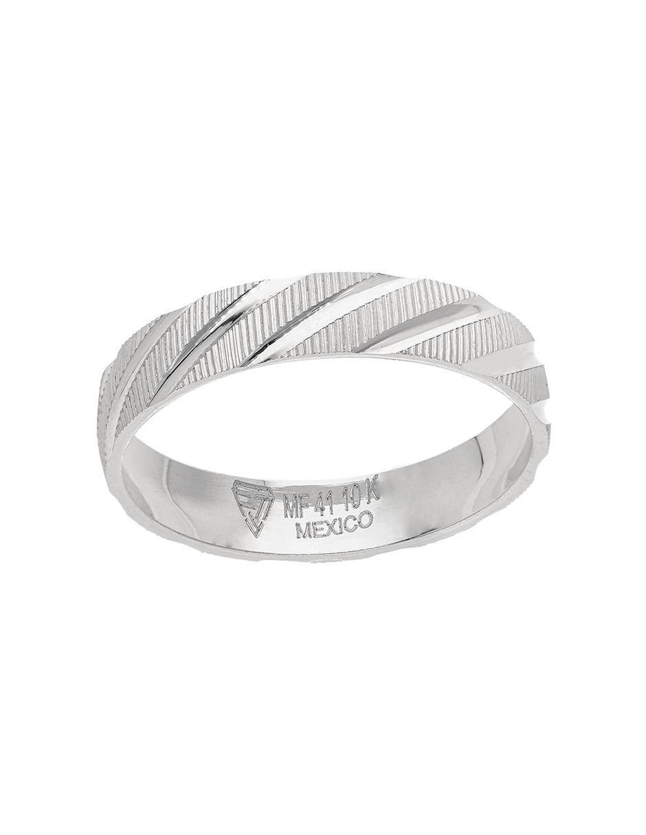 Anillo de compromiso de oro blanco 10 k 3