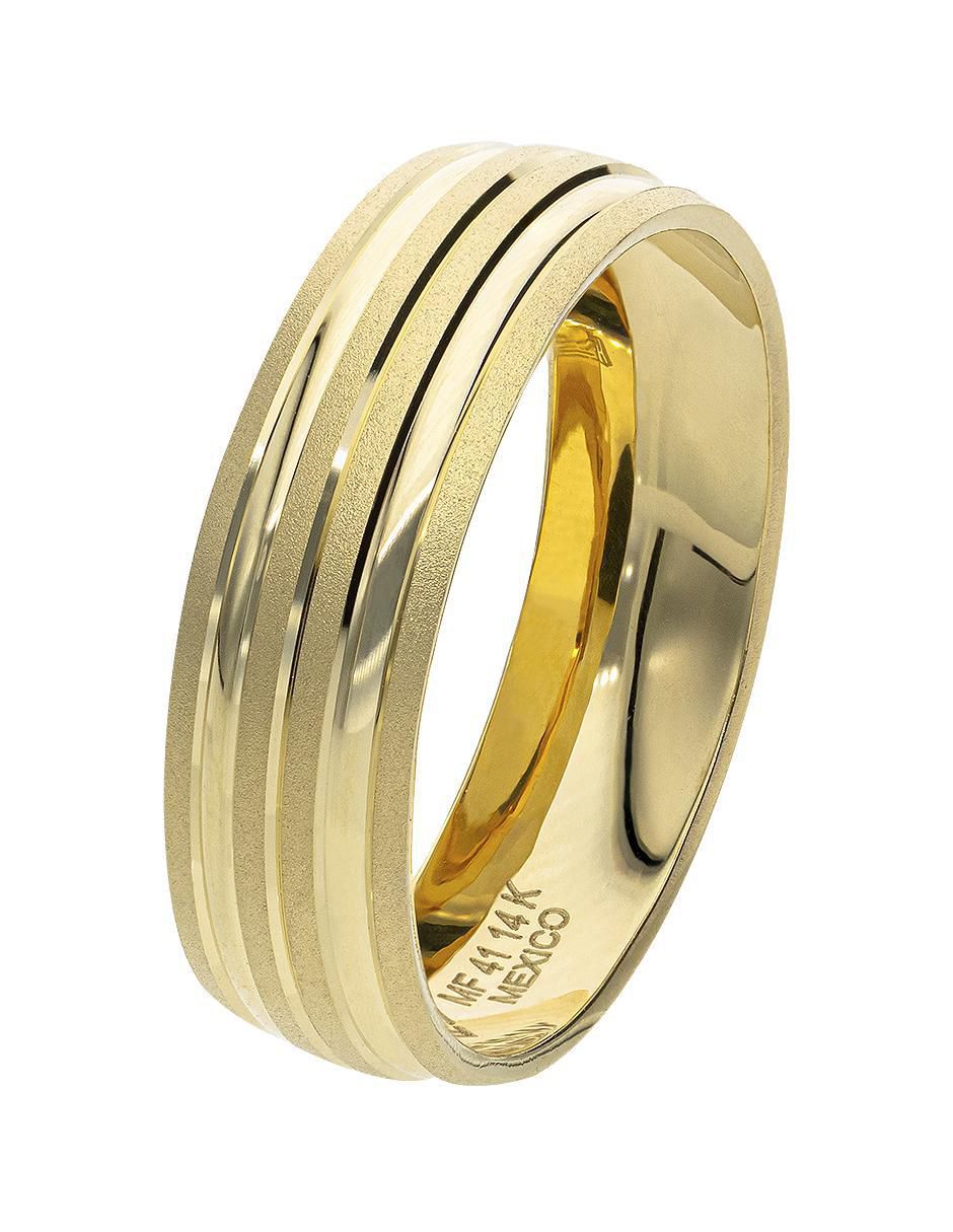 Anillo de compromiso de oro amarillo 14 k Felicidad 2