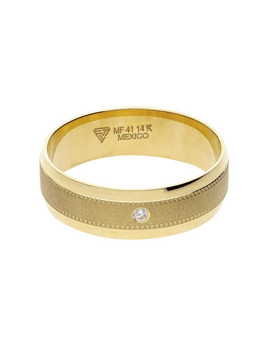 Anillo de compromiso de oro amarillo 14 k Clasica zirconia 1