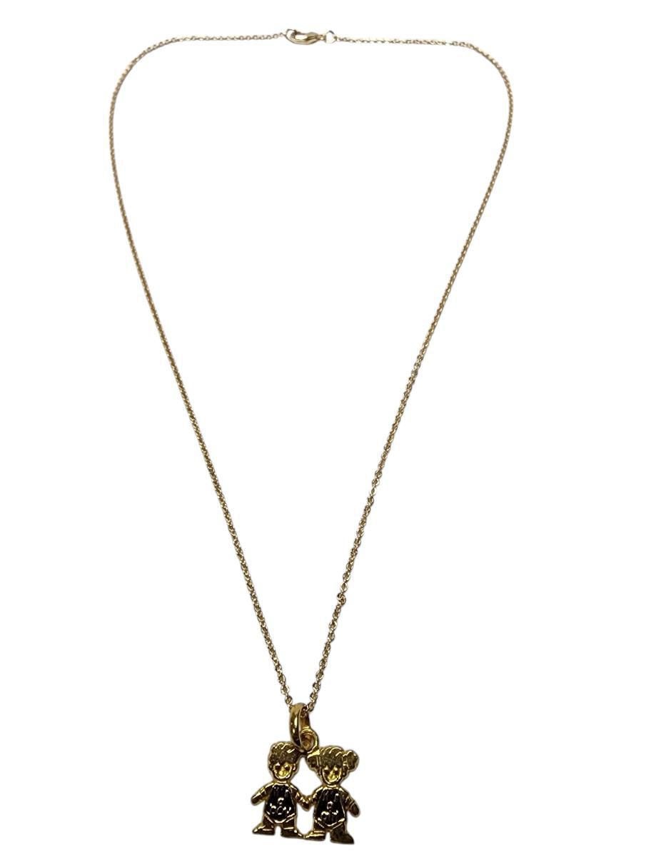 Collar con dije de niño de oro laminado 14 K 2