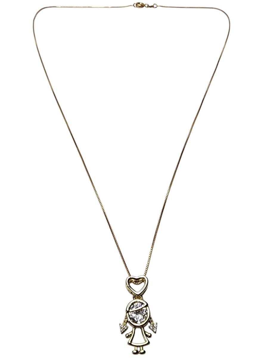 Collar con dije de niño de oro laminado 14 K 2