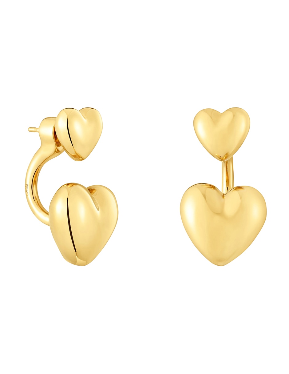 Aretes de corazón Garden Of Love de plata P 925 con acabado baño de oro