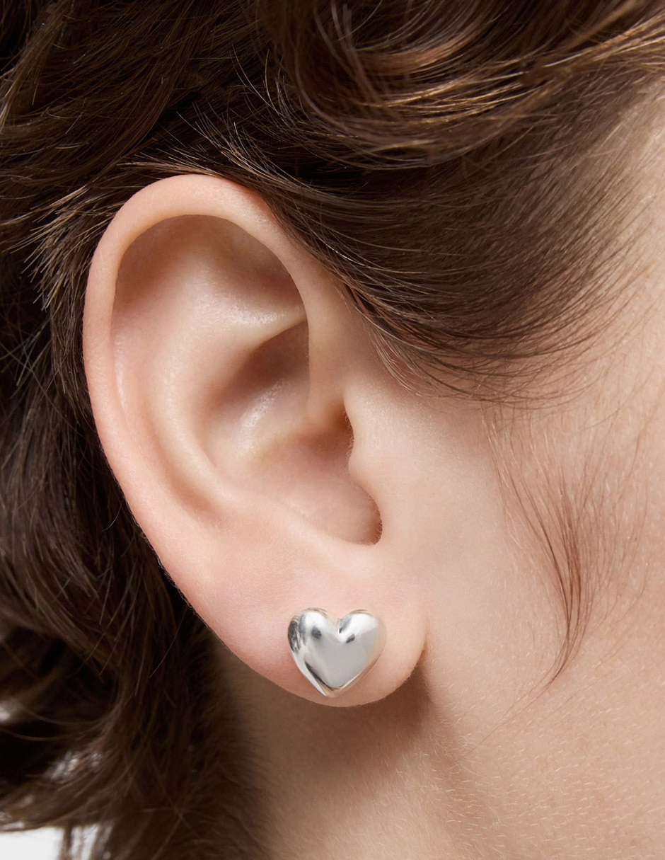 Set de aretes de corazón Garden Of Love de plata P 925 con acabado plateado 6
