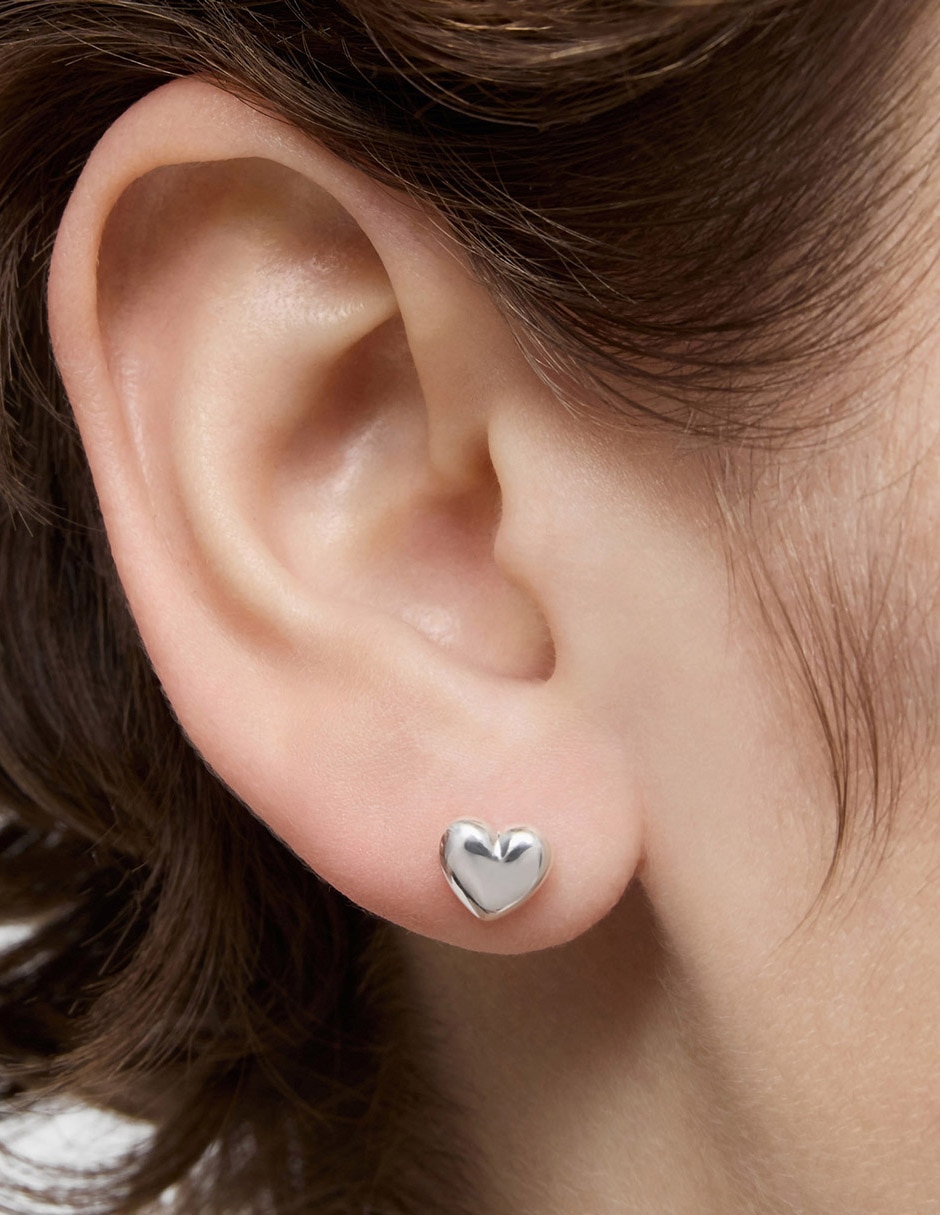Set de aretes de corazón Garden Of Love de plata P 925 con acabado plateado 7