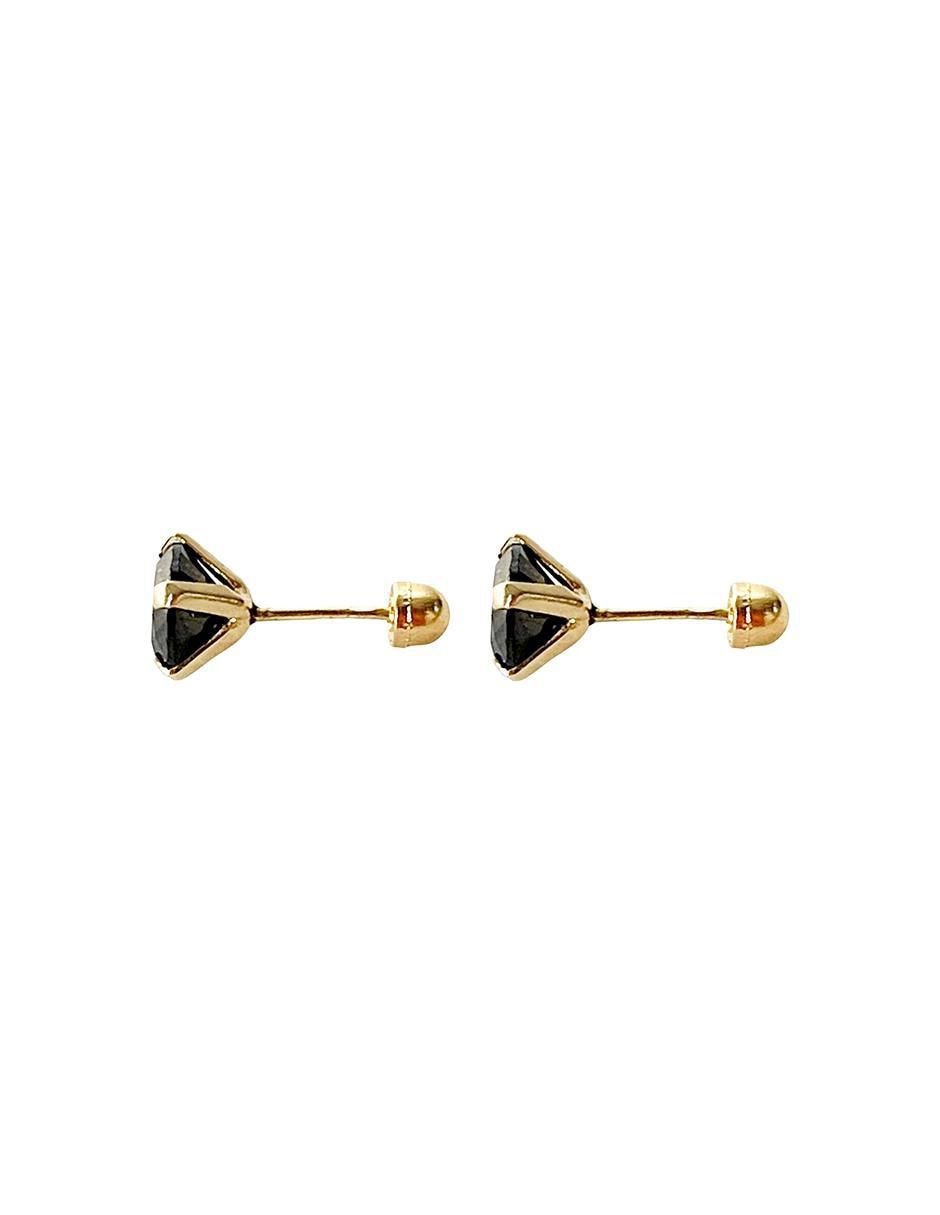 Broqueles redondos de oro ónix 3