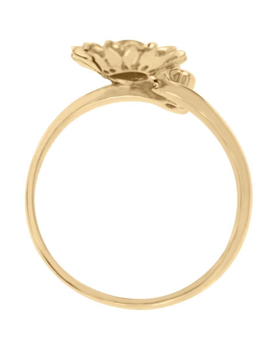 Anillo de flor Baris 14 k de oro amarillo diamante brillante 2