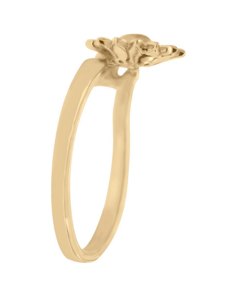 Anillo de flor Baris 14 k de oro amarillo diamante brillante 4