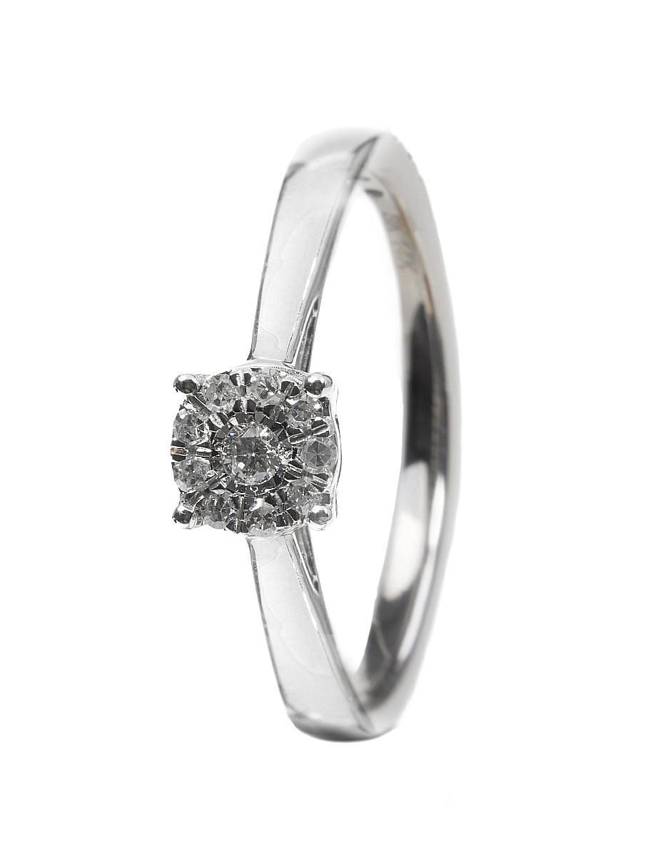 Anillo 14 k de oro diamante brillante