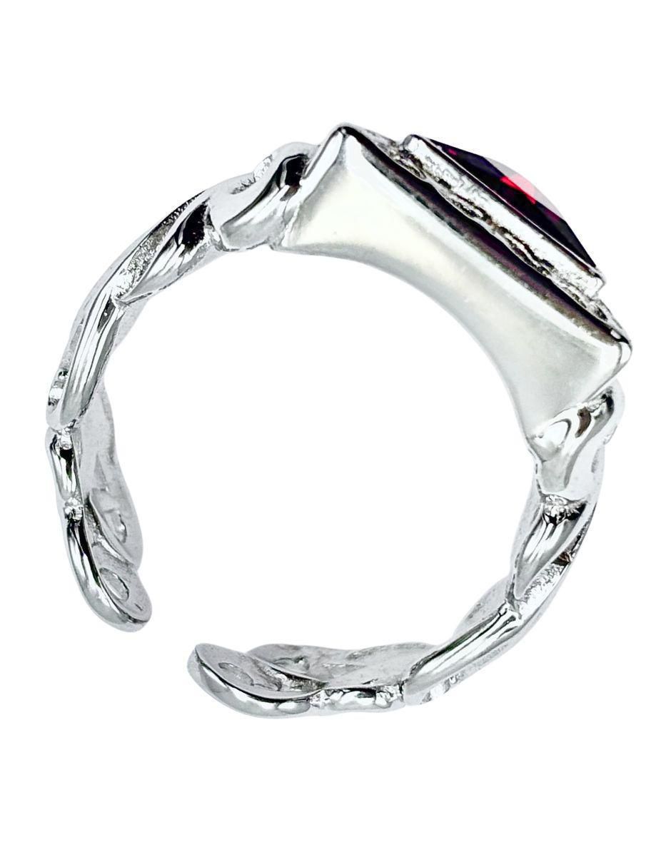 Anillo triangular Brillo P 925 de plata zirconia troquelado 2