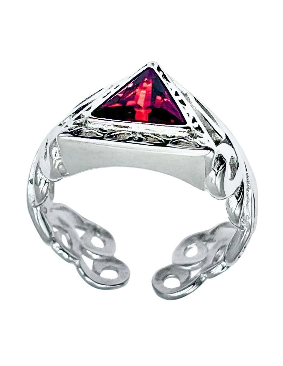 Anillo triangular Brillo P 925 de plata zirconia troquelado 3