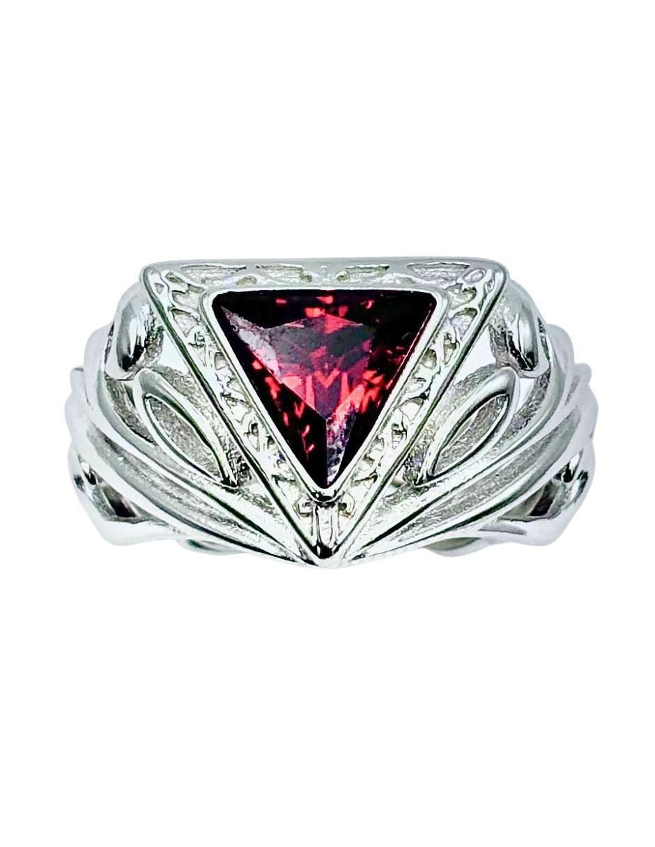 Anillo triangular Brillo P 925 de plata zirconia troquelado 4