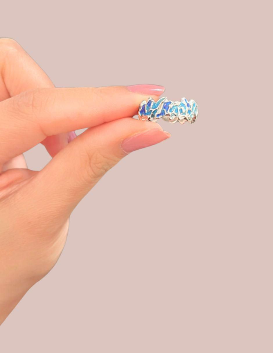Anillo Brillo P 925 de plata craquelado 3