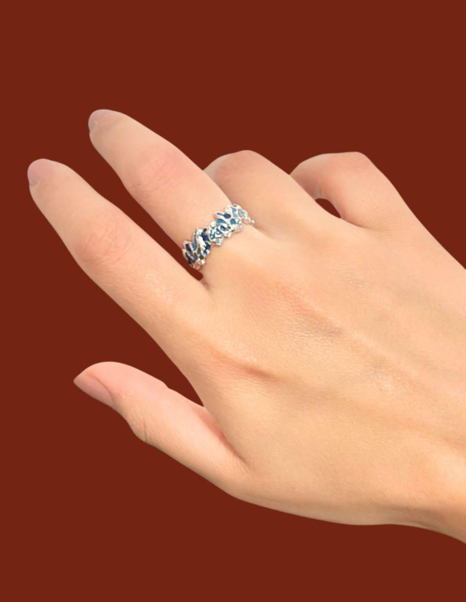 Anillo Brillo P 925 de plata craquelado 4