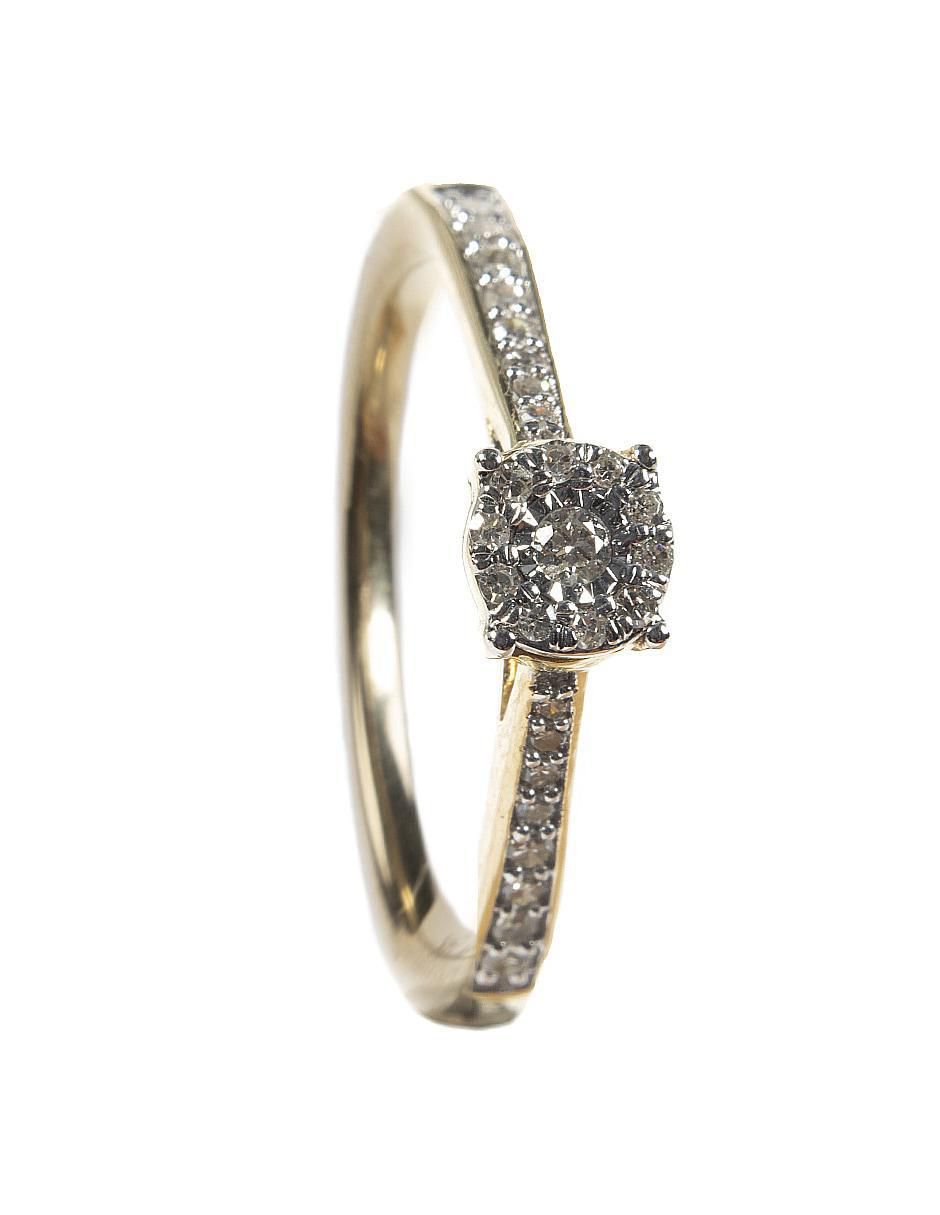 Anillo "de (si aplica)" redondo lucie sin familia o colección no aplica 14 k "de" oro diamante