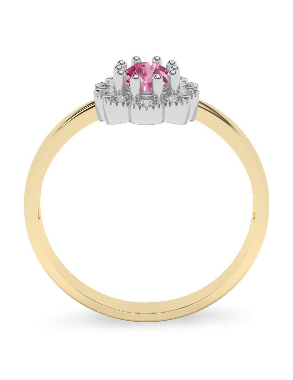 Anillo de compromiso de oro 14 k zafiro rosa 3