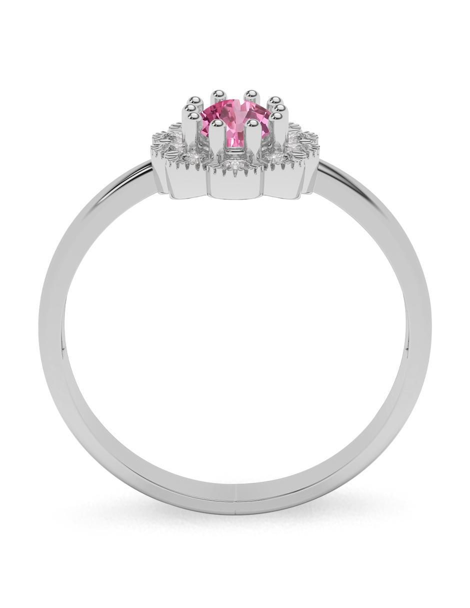Anillo de compromiso de oro 14 k zafiro rosa 3