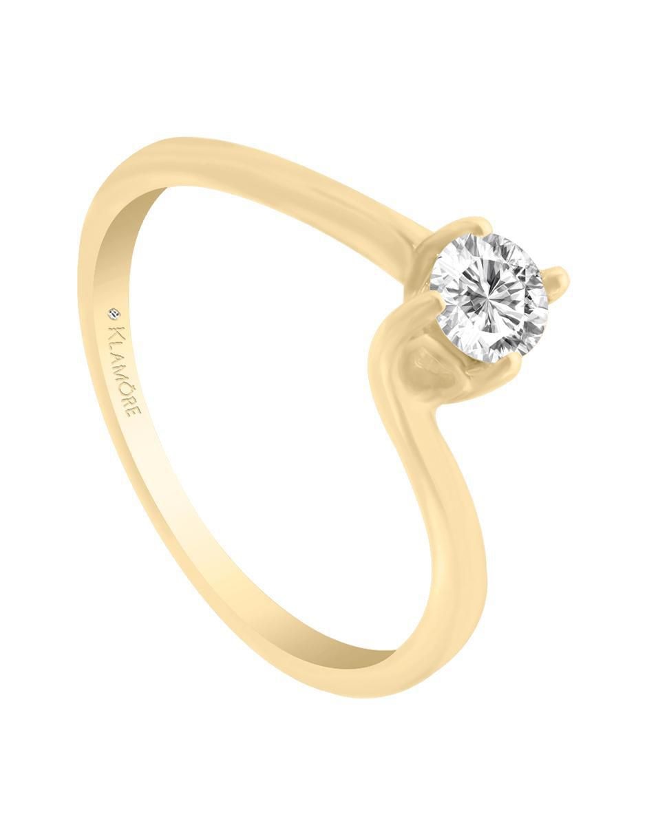 Solitario "de" oro 14 k klamore ryoko diamante