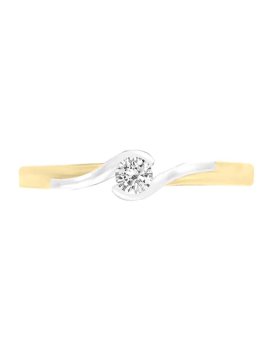 Solitario de oro 14 k Kina diamante