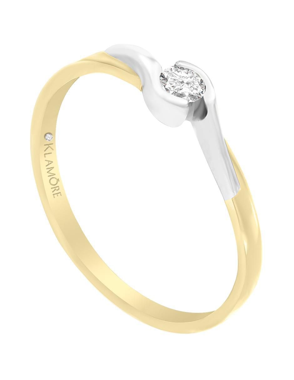 Solitario "de" oro 14 k klamore kina diamante