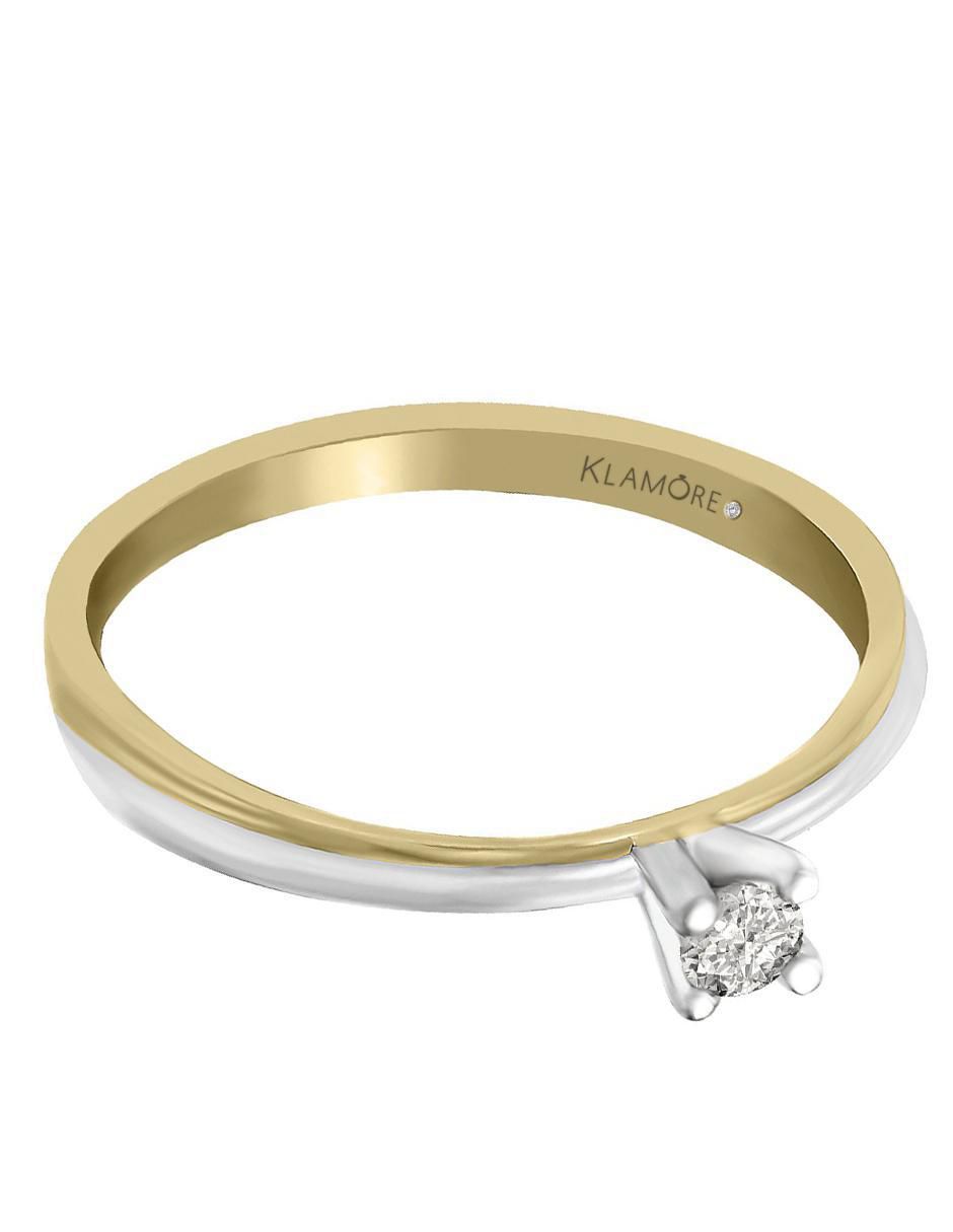 Solitario de oro 14 k Katherin diamante
