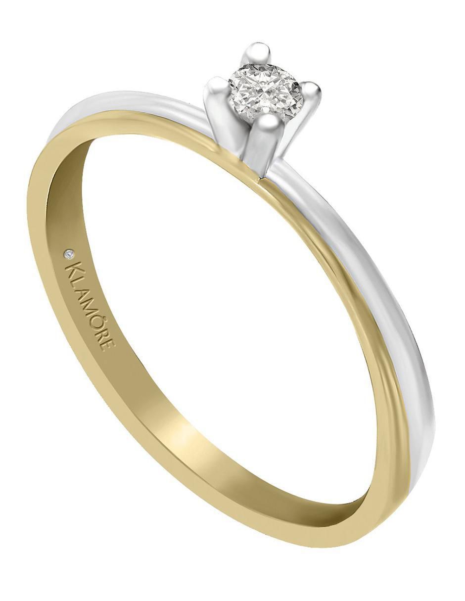 Solitario "de" oro 14 k klamore katherin diamante