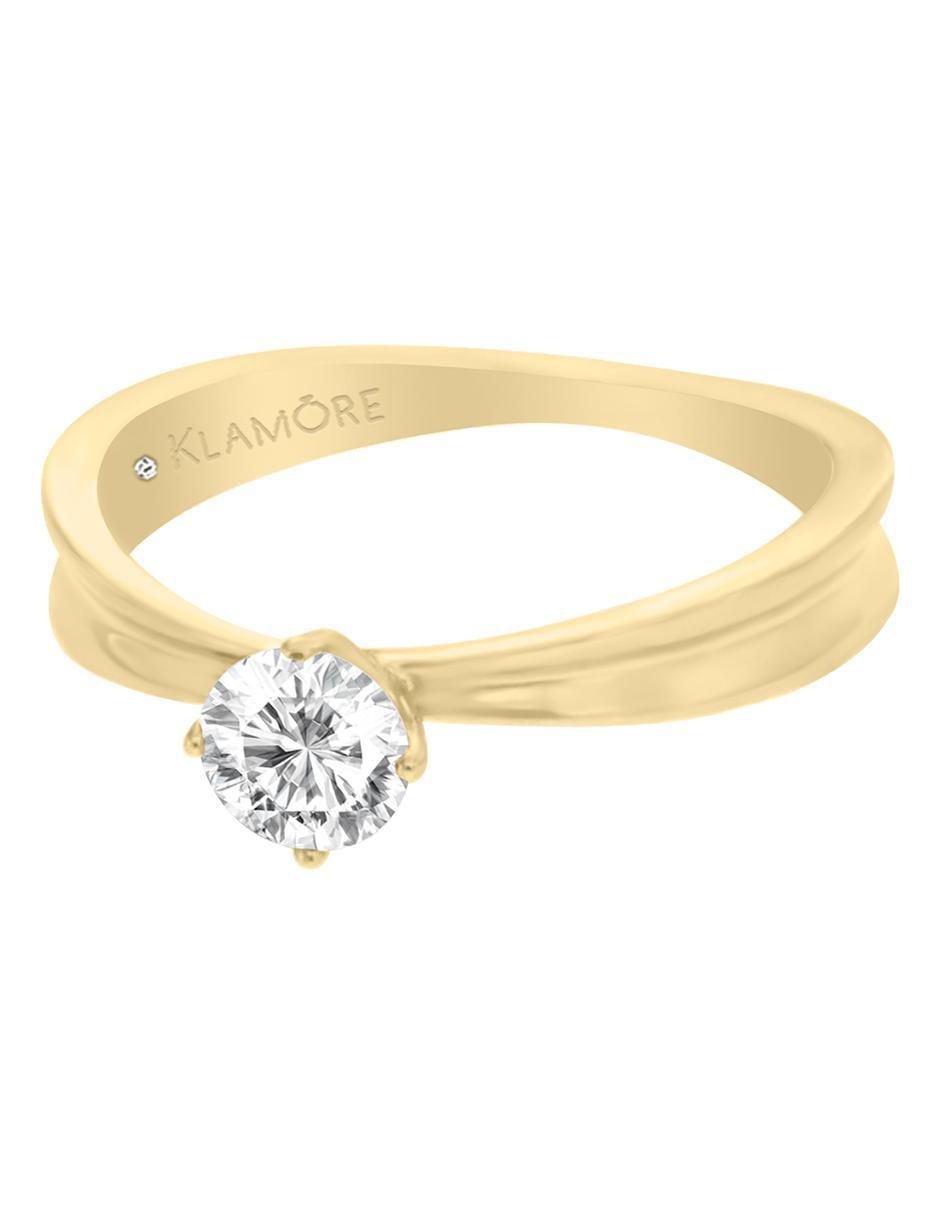 Solitario de oro 14 k Wendy diamante
